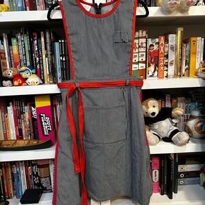 Big Bud Press Red and Blue Striped Apron Dress